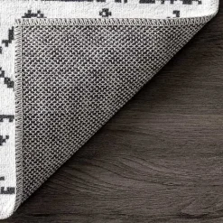 Clearance Kirklands Home Black and Ivory Moroccan Washable Runner