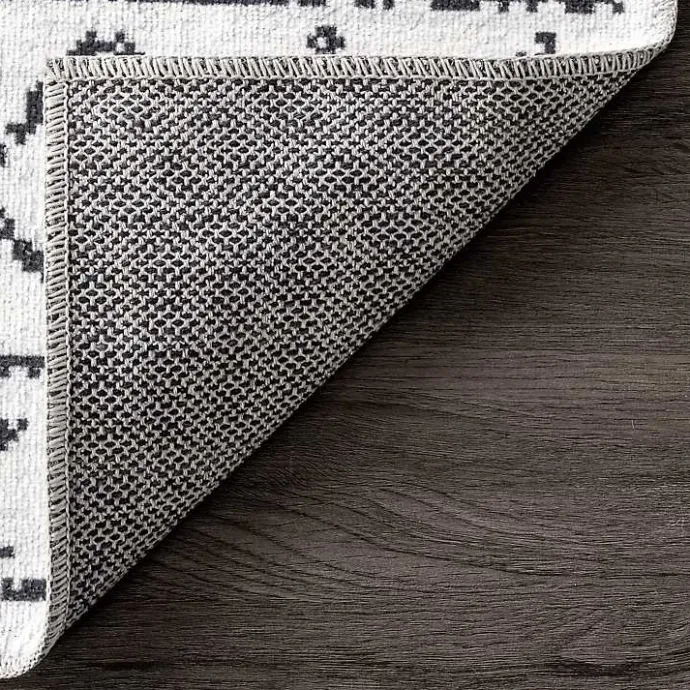 Clearance Kirklands Home Black and Ivory Moroccan Washable Runner