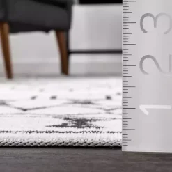 Clearance Kirklands Home Black and Ivory Moroccan Washable Runner