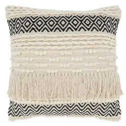 Discount Kirklands Home Black and Ivory Moroccan Textured Pillow