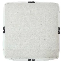 Outlet Kirklands Home Black and Ivory Textured Plaid Pouf