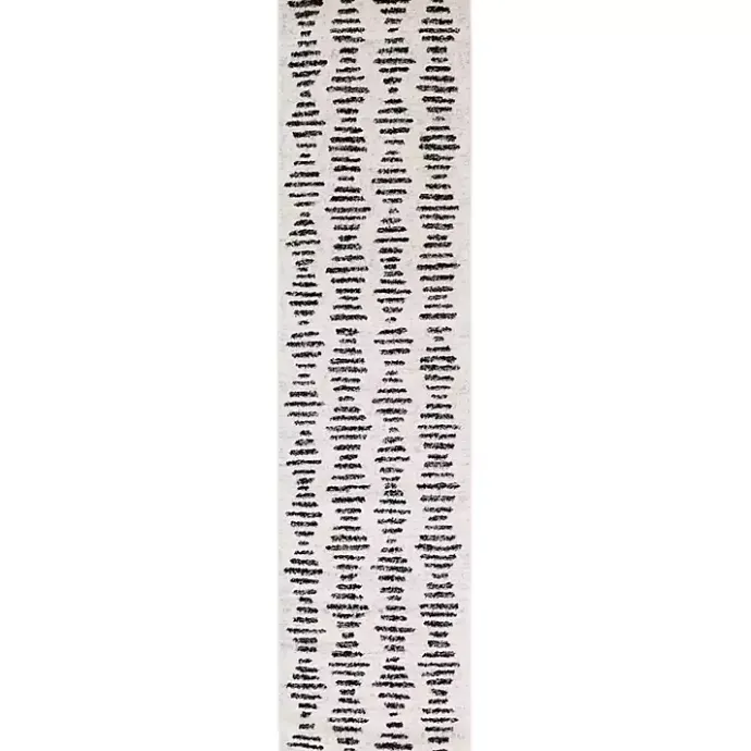 Sale Kirklands Home Black and Ivory Tulum Geometric Runner, 2x8