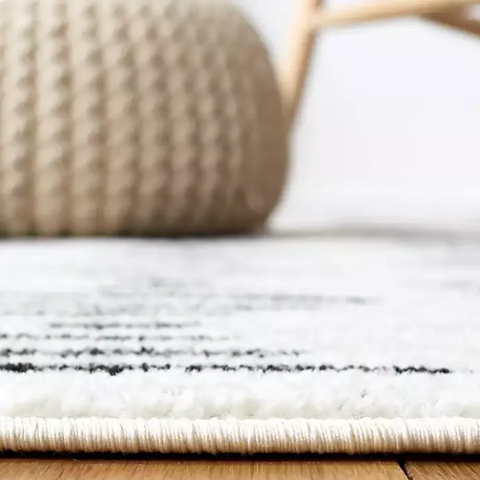 Sale Kirklands Home Black and Ivory Tulum Geometric Runner, 2x8