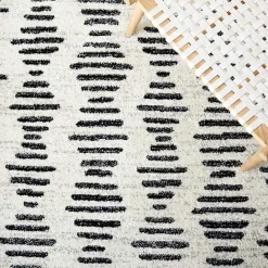 Sale Kirklands Home Black and Ivory Tulum Geometric Runner, 2x8