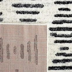 Sale Kirklands Home Black and Ivory Tulum Geometric Runner, 2x8