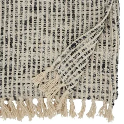 Best Kirklands Home Black and Ivory Woven Stripe Table Runner