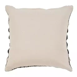 Kirklands Home Black and Metallic Fringe Textured Pillow