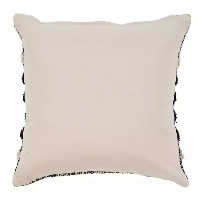 Kirklands Home Black and Metallic Fringe Textured Pillow