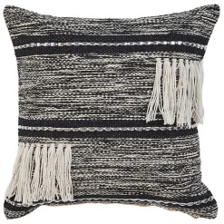 Hot Kirklands Home Black and Natural Mingled Texture Pillow