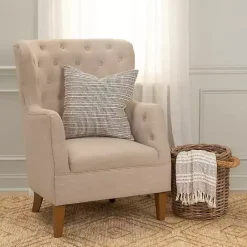 Hot Kirklands Home and Natural Sea Striped Pillow Black