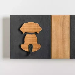 Clearance Kirklands Home Black and Natural Wood Dog Hooks