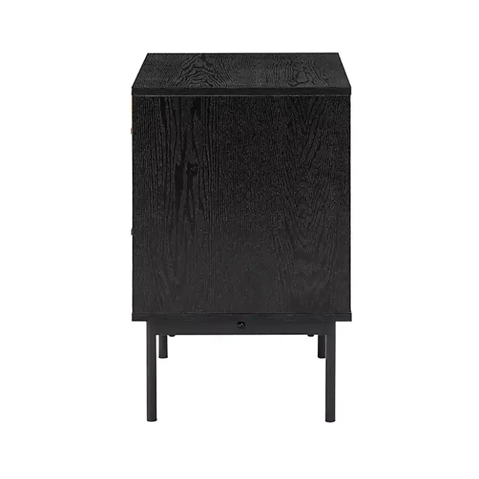 Clearance Kirklands Home Black and Natural Wood 2-Drawer Nightstand