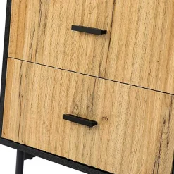 Clearance Kirklands Home Black and Natural Wood 2-Drawer Nightstand