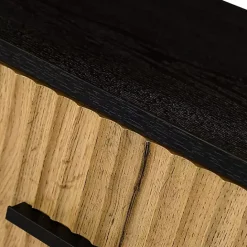 Clearance Kirklands Home Black and Natural Wood 2-Drawer Nightstand