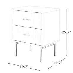 Clearance Kirklands Home Black and Natural Wood 2-Drawer Nightstand