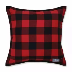 Discount Kirklands Home Black and Red Buffalo Plaid Monogram J Pillow