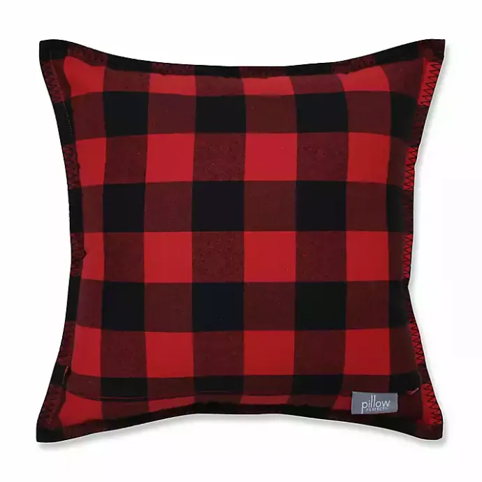 Discount Kirklands Home Black and Red Buffalo Plaid Monogram J Pillow