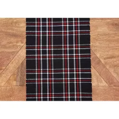Hot Kirklands Home and Red Plaid Table Runner Black