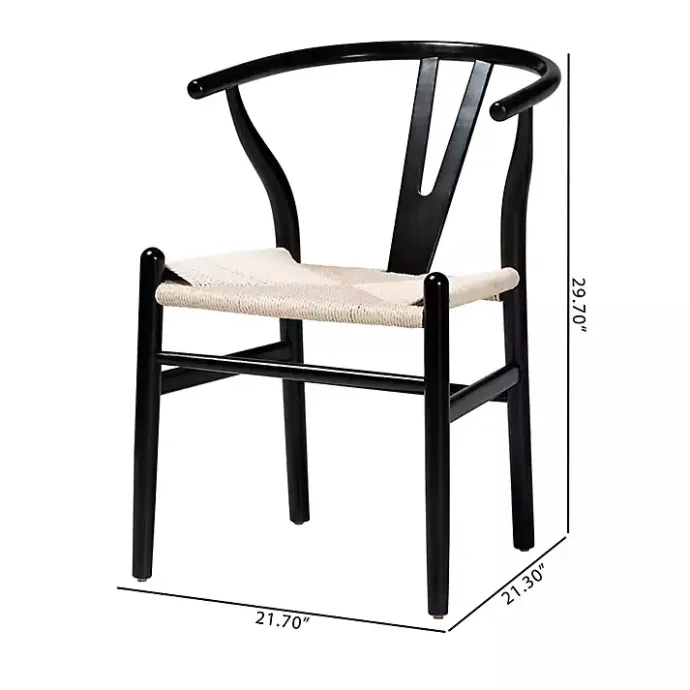 Outlet Kirklands Home and Tan Wishbone Dining Chairs, Set of 2 Black