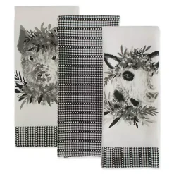 Online Kirklands Home Black and White Animal Kitchen Towels, Set of 3