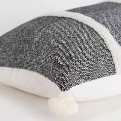 Best Kirklands Home and White Artisanal Stripes Lumbar Pillow Black