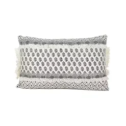 Clearance Kirklands Home Black and White Boho Print Lumbar Pillow