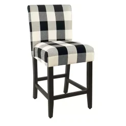 Outlet Kirklands Home Black and White Buffalo Check Counter Stool