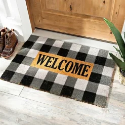Clearance Kirklands Home Black and White Buffalo Check Doormat