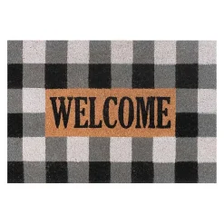 Clearance Kirklands Home Black and White Buffalo Check Doormat