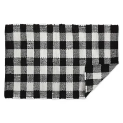 Clearance Kirklands Home and White Buffalo Check Accent Rug Black