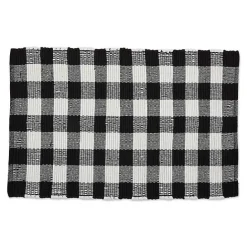 Clearance Kirklands Home and White Buffalo Check Accent Rug Black