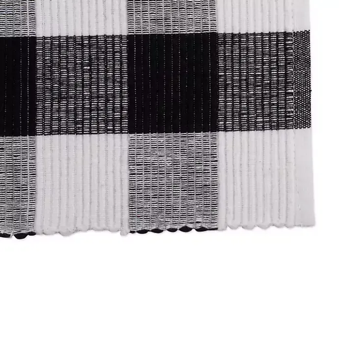 Best Kirklands Home and White Buffalo Check Placemats, Set of 6 Black
