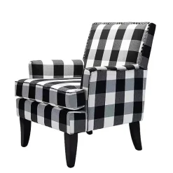 Best Kirklands Home Black and White Buffalo Check Armchair