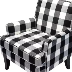 Best Kirklands Home Black and White Buffalo Check Armchair