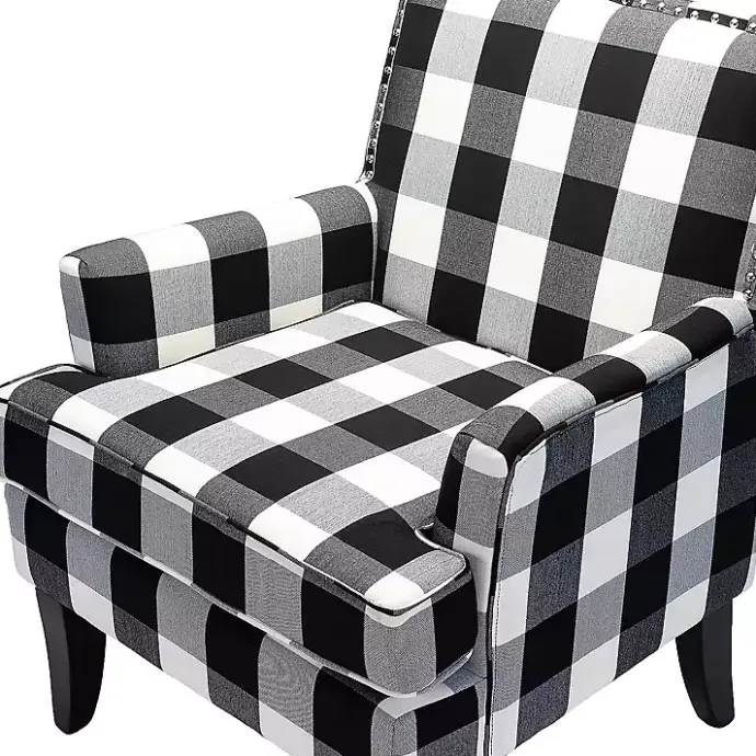 Best Kirklands Home Black and White Buffalo Check Armchair