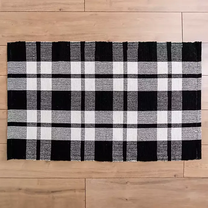 Discount Kirklands Home Black and White Buffalo Check Scatter Rug