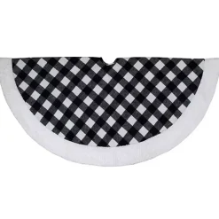 Kirklands Home Black and White Buffalo Check Sherpa Tree Skirt