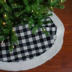Kirklands Home Black and White Buffalo Check Sherpa Tree Skirt