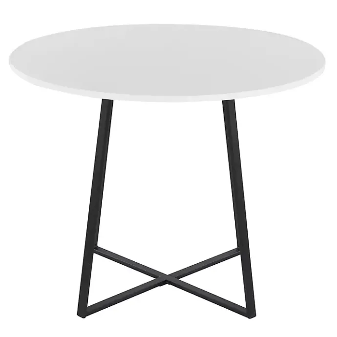 Sale Kirklands Home Black and Canary Cosmo Round Dining Table White
