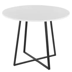 Sale Kirklands Home Black and Canary Cosmo Round Dining Table White