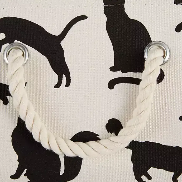 Online Kirklands Home Black and White Cat Rectangular Pet Bin