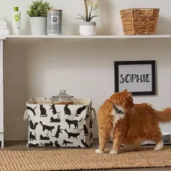 Online Kirklands Home Black and White Cat Rectangular Pet Bin