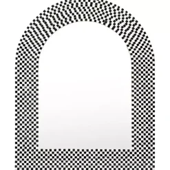 Best Kirklands Home Black and White Checkered Arch Wall Mirror