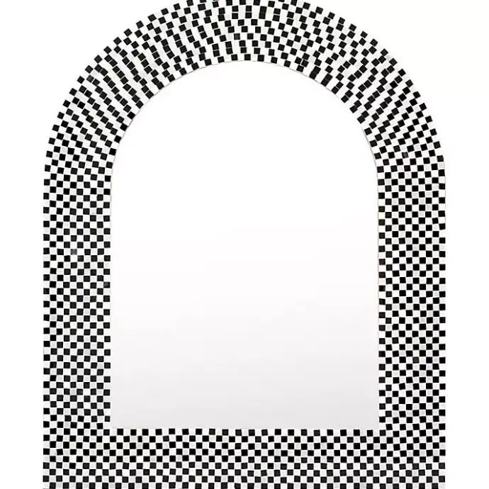 Best Kirklands Home Black and White Checkered Arch Wall Mirror