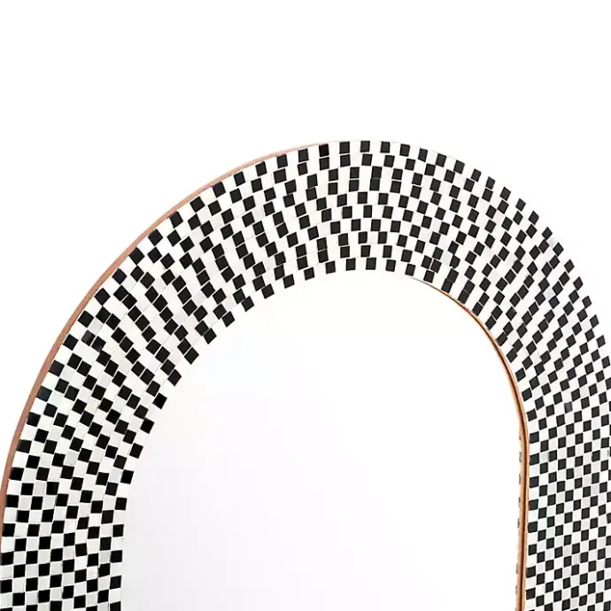 Best Kirklands Home Black and White Checkered Arch Wall Mirror