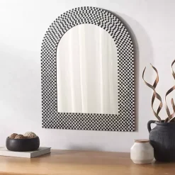Best Kirklands Home Black and White Checkered Arch Wall Mirror