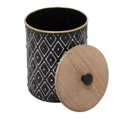 Sale Kirklands Home and White Embossed Diamond Jars, Set of 2 Black