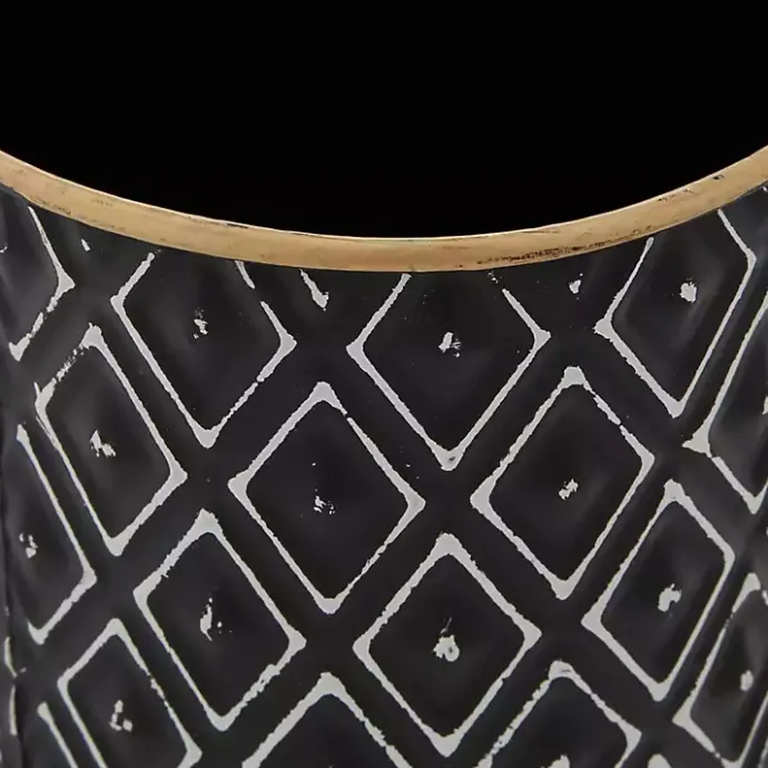 Sale Kirklands Home and White Embossed Diamond Jars, Set of 2 Black