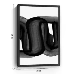 Outlet Kirklands Home Black and White Flow Bend Framed Canvas Art Print