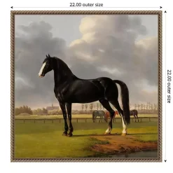 Online Kirklands Home Black and White Horse Framed Canvas Art Print